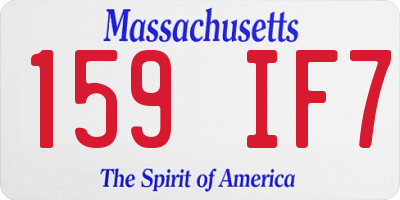 MA license plate 159IF7