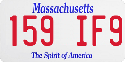 MA license plate 159IF9