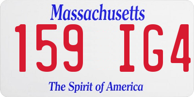 MA license plate 159IG4