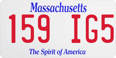 MA license plate 159IG5