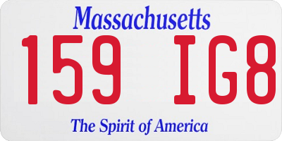 MA license plate 159IG8
