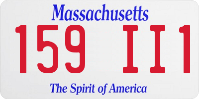 MA license plate 159II1