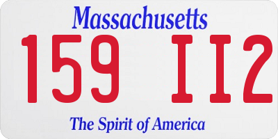 MA license plate 159II2