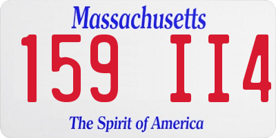 MA license plate 159II4