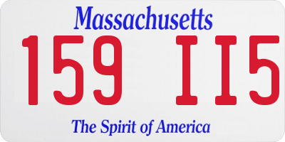MA license plate 159II5