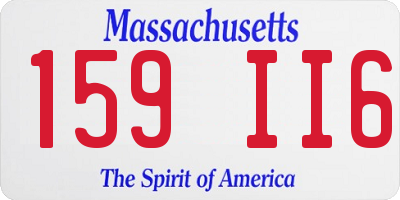MA license plate 159II6