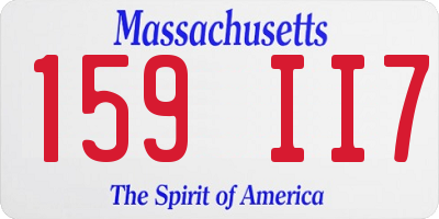 MA license plate 159II7