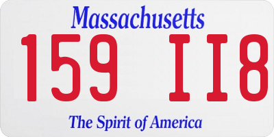 MA license plate 159II8