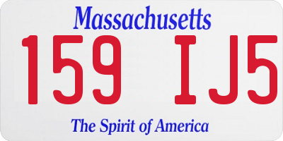 MA license plate 159IJ5