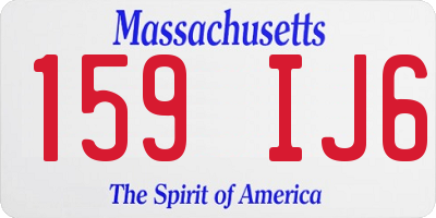 MA license plate 159IJ6