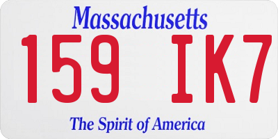 MA license plate 159IK7