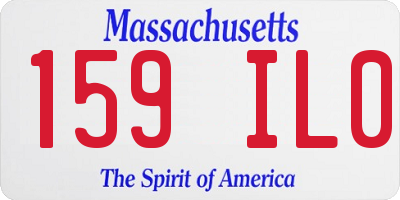 MA license plate 159IL0