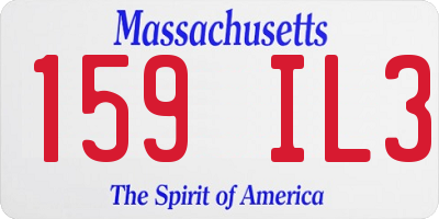 MA license plate 159IL3