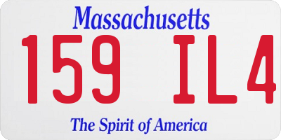 MA license plate 159IL4