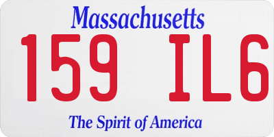 MA license plate 159IL6
