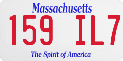 MA license plate 159IL7