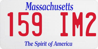 MA license plate 159IM2