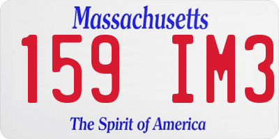 MA license plate 159IM3