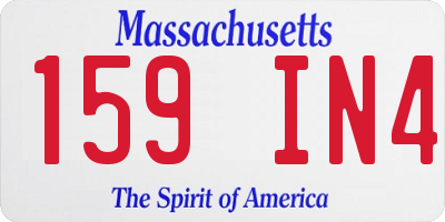 MA license plate 159IN4