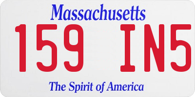 MA license plate 159IN5
