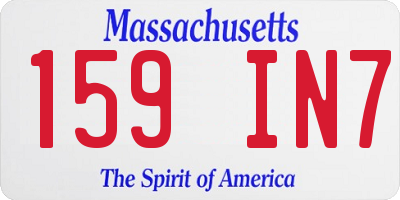 MA license plate 159IN7
