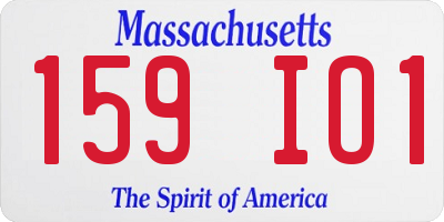 MA license plate 159IO1
