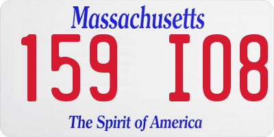 MA license plate 159IO8