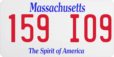 MA license plate 159IO9