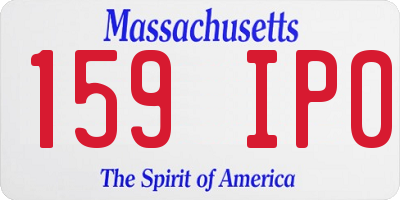 MA license plate 159IP0