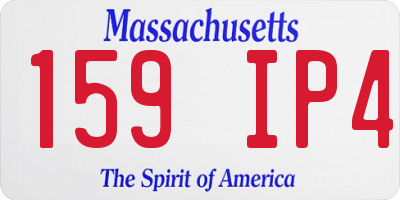 MA license plate 159IP4