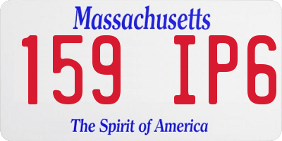 MA license plate 159IP6
