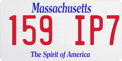 MA license plate 159IP7
