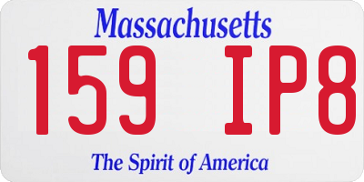 MA license plate 159IP8