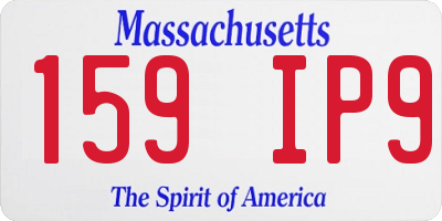 MA license plate 159IP9