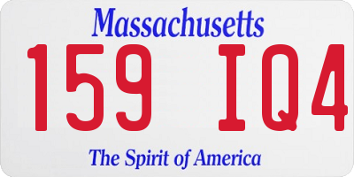 MA license plate 159IQ4