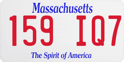 MA license plate 159IQ7