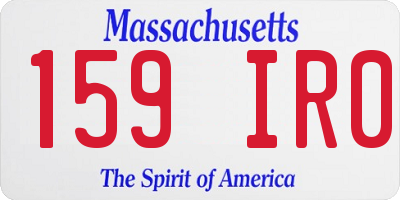 MA license plate 159IR0