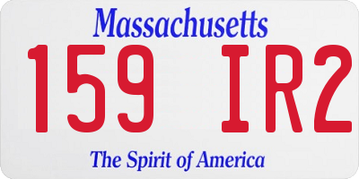 MA license plate 159IR2