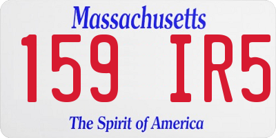 MA license plate 159IR5