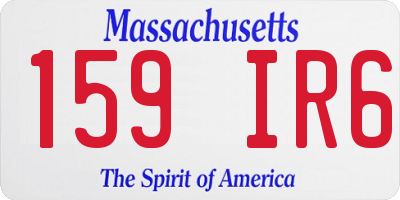 MA license plate 159IR6