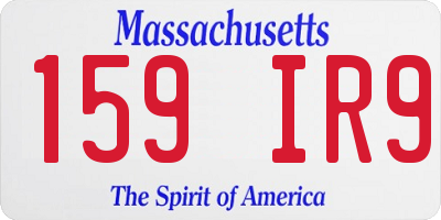 MA license plate 159IR9