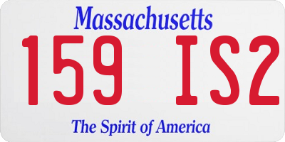 MA license plate 159IS2