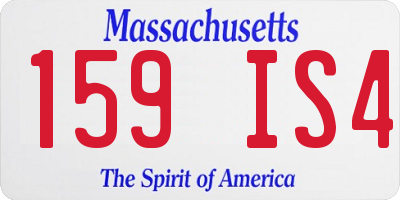 MA license plate 159IS4