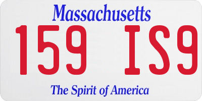 MA license plate 159IS9