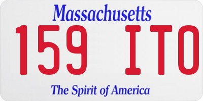 MA license plate 159IT0