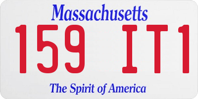 MA license plate 159IT1