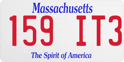 MA license plate 159IT3