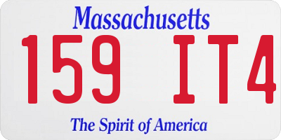 MA license plate 159IT4