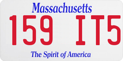 MA license plate 159IT5