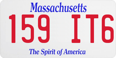 MA license plate 159IT6